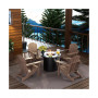 Outdoor Patio Folding Adirondack Chair With Round Fire Pit Table Sets