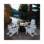 Outdoor Patio Folding Adirondack Chair With Round Fire Pit Table Sets