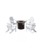 Outdoor Patio Folding Adirondack Chair With Round Fire Pit Table Sets
