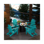Outdoor Patio Folding Adirondack Chair With Round Fire Pit Table Sets