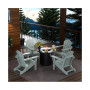 Outdoor Patio Folding Adirondack Chair With Round Fire Pit Table Sets