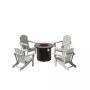 Outdoor Patio Folding Adirondack Chair With Round Fire Pit Table Sets