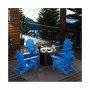 Outdoor Patio Folding Adirondack Chair With Round Fire Pit Table Sets