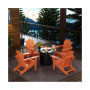 Outdoor Patio Folding Adirondack Chair With Round Fire Pit Table Sets