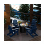 Outdoor Patio Folding Adirondack Chair With Round Fire Pit Table Sets