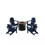 Outdoor Patio Folding Adirondack Chair With Round Fire Pit Table Sets