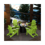 Outdoor Patio Folding Adirondack Chair With Round Fire Pit Table Sets