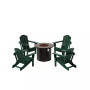 Outdoor Patio Folding Adirondack Chair With Round Fire Pit Table Sets
