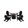 Outdoor Patio Folding Adirondack Chair With Round Fire Pit Table Sets