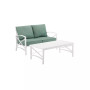 Kaplan 2 Piece Outdoor Seating Set With Cushions- Loveseat And Coffee Table