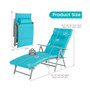 Outdoor Folding Chaise Lounge Chair Recliner Cushion Pillow Adjustable