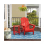 2-Piece Set Outdoor Folding Adirondack Chairs with Side Table