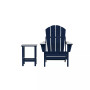 2-Piece Set Outdoor Folding Adirondack Chairs with Side Table