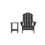 2-Piece Set Outdoor Folding Adirondack Chairs with Side Table