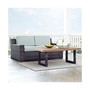 Beaufort 2 Piece Outdoor Wicker Seating Set With Mist Cushion - Loveseat, Coffee Table