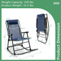 Folding Zero Gravity Rocking Chair Rocker Porch Outdoor Patio Headrest