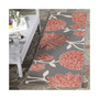 Courtyard Anthracite and Red 2'3" x 6'7" Sisal Weave Runner Outdoor Area Rug