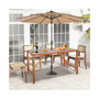 Patio Rectangle Acacia Wood Dining Table Spacious Slatted