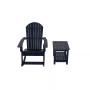2-Piece Outdoor Patio Adirondack Rocking Chair with Side Table Set