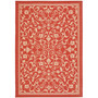 Courtyard Red and Natural 7'10" x 7'10" Square Outdoor Area Rug