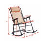Folding Rocking Chair Porch Patio Indoor Foldable Rocker Seat With Headrest