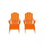 4 Piece Set Classic Folding Adirondack Chair With Footrest Ottoman