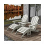 4 Piece Set Classic Folding Adirondack Chair With Footrest Ottoman