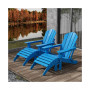 4 Piece Set Classic Folding Adirondack Chair With Footrest Ottoman