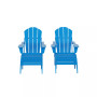 4 Piece Set Classic Folding Adirondack Chair With Footrest Ottoman
