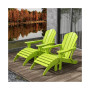 4 Piece Set Classic Folding Adirondack Chair With Footrest Ottoman