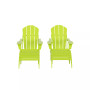4 Piece Set Classic Folding Adirondack Chair With Footrest Ottoman