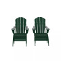 4 Piece Set Classic Folding Adirondack Chair With Footrest Ottoman