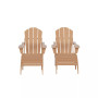 4 Piece Set Classic Folding Adirondack Chair With Footrest Ottoman