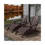 4 Piece Set Classic Folding Adirondack Chair With Footrest Ottoman