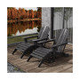 4 Piece Set Classic Folding Adirondack Chair With Footrest Ottoman