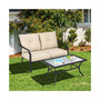2 PCS Patio Loveseat with Coffee Table Outdoor Sofa Bench with Cushions