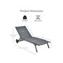 Patio Lounge Chair Chaise Adjustable Back Recliner Garden W/Wheel