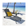 Patio Lounge Chair Chaise Adjustable Back Recliner Garden W/Wheel