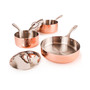 Vintage-Like Tri-Ply 5 Piece Starter Hammered Copper Cookware Set