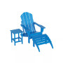 Adirondack Folding Chair with Ottoman and Side Table Set