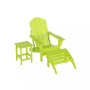 Adirondack Folding Chair with Ottoman and Side Table Set