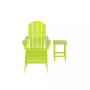 Adirondack Folding Chair with Ottoman and Side Table Set