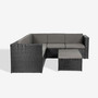 Outdoor Modern Sectional Sofa Set with Storage Ottoman