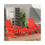3 Piece Set Outdoor Modern Rocking Chairs with Square Side Table