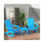 3 Piece Set Outdoor Modern Rocking Chairs with Square Side Table