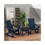 3 Piece Set Outdoor Modern Rocking Chairs with Square Side Table