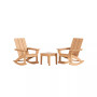 3 Piece Set Outdoor Modern Rocking Chairs with Square Side Table
