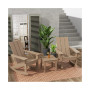 3 Piece Set Outdoor Modern Rocking Chairs with Square Side Table