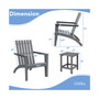 2PCS Patio Adirondack Chair Side Table Set Solid Wood Garden Deck