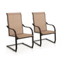 2pcs C-Spring Motion Patio Dining Chairs All Weather Heavy Duty Outdoor